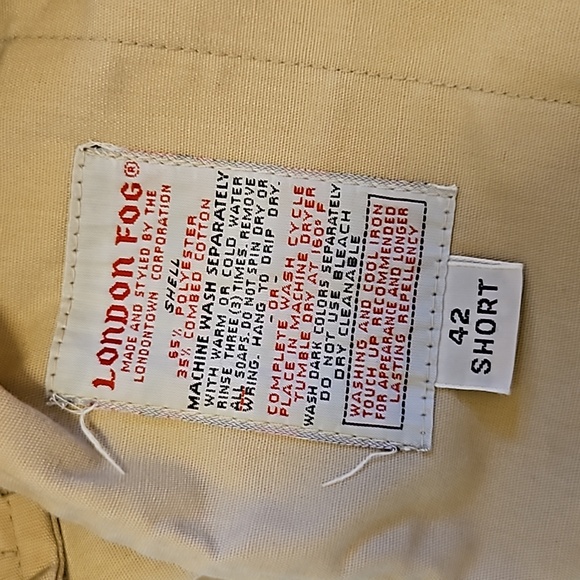 Vintage London Fog Trench Coat 42 short men's tan beige jacket - Picture 12 of 12